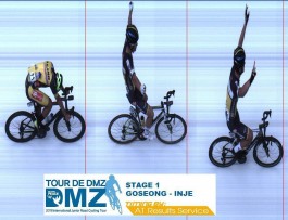 สรุปผลการแข่งขันจักรยานทางไกล รายการ TOUR DE DMZ 2019  ณ ประเทศเกาหลีใต้  STAGE 1 - GOSEONG – INJE 