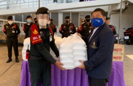 General Decha Hemkasri, President of Thai Cycling Association (TCA), under the Royal Patronage of Majesty the King, has provided food boxes and refresh beverages 