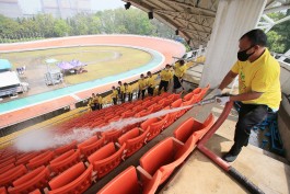 สองล้อ จัด Big Cleaning Day ล้างเวลโลโดรม  ตามมาตรการป้องกัน โควิด ที่นำเสนอ ศบค.  เตรียมจัดจักรยานลู่ชิงแชมป์ประเทศไทย สนาม 1